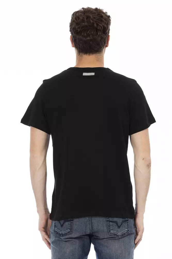 Schwarzes Herren-T-Shirt aus Baumwolle