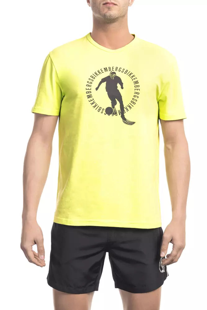 T-shirt da uomo in cotone giallo