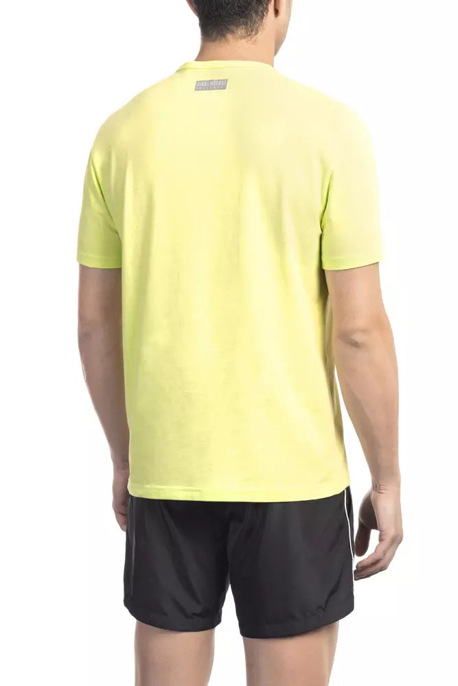 T-shirt da uomo in cotone giallo