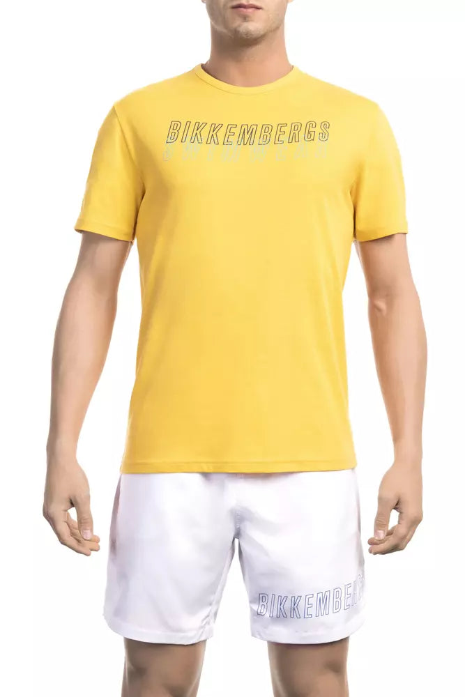 T-shirt da uomo in cotone giallo