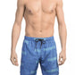 Blue Polyester Men Swim Short