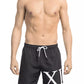 Black Polyester Men Swim Short