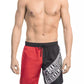 Red Polyester Men Swim Short