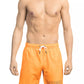 Orange Polyester Men Swim Short