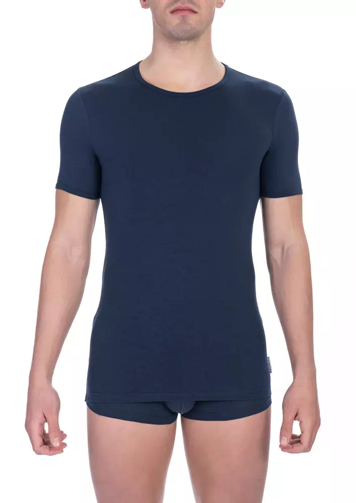 T-shirt da uomo in cotone blu