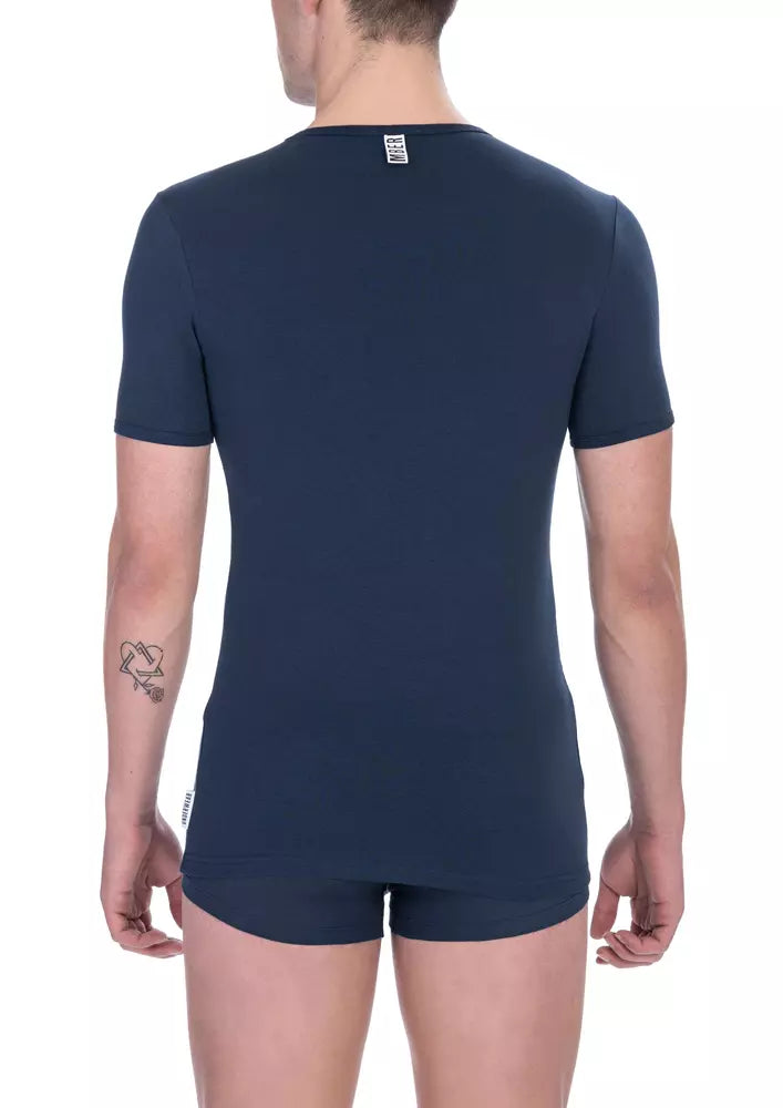 Blaues Herren-T-Shirt aus Baumwolle