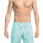 Light Blue Polyester Men Swim Short