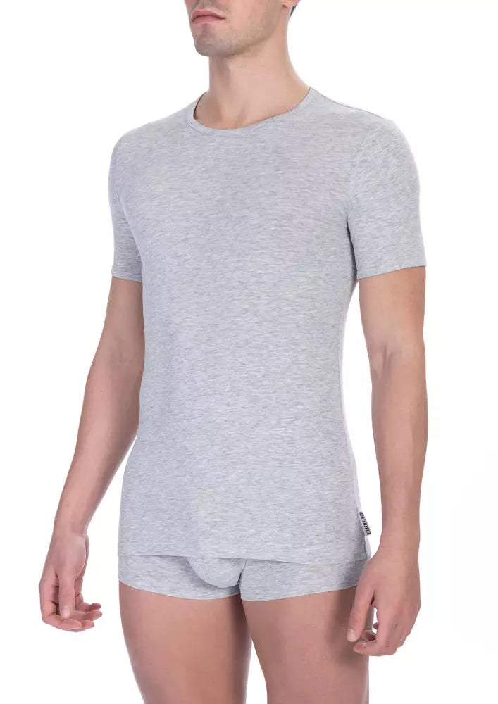 T-shirt da uomo in cotone grigio