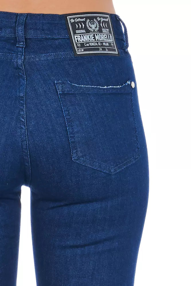 Blaue Skinny-Jeans aus Baumwolle für Damen
