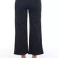 Black Cotton Women Cropped Trouser