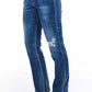 Blue Cotton Women Jeans