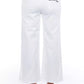 White Cotton Women's Cropped Trouser
