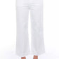 White Cotton Women's Cropped Trouser