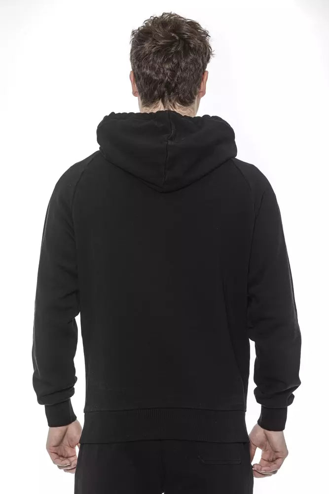 Schwarzes Herren-Sweatshirt aus Baumwolle