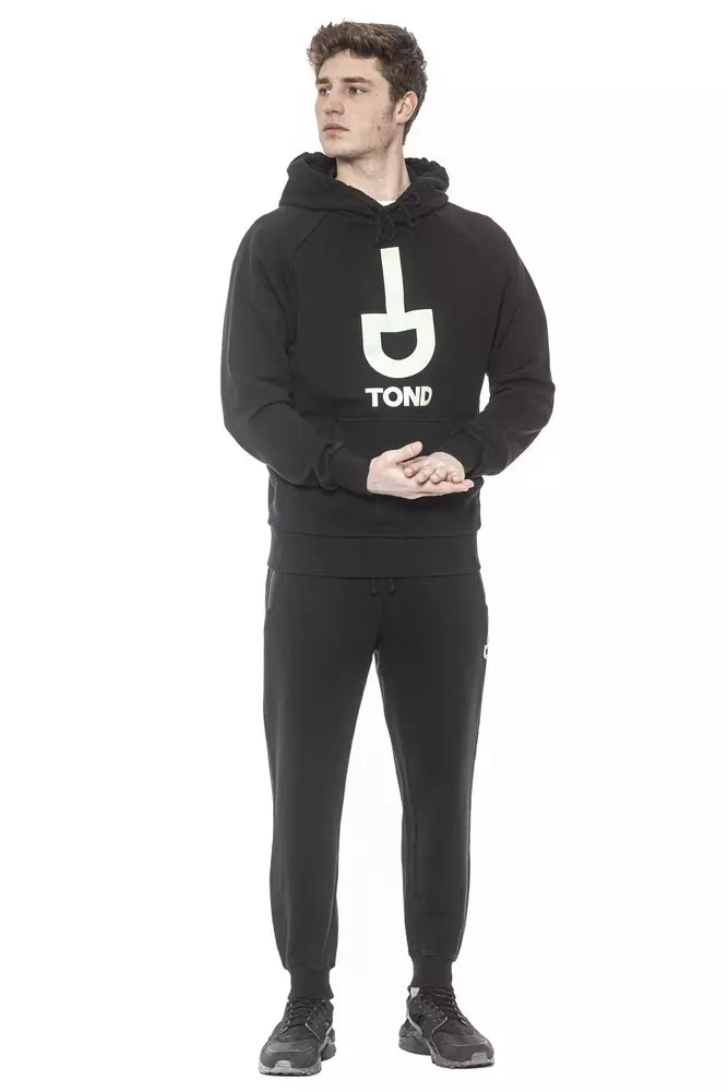 Schwarzes Herren-Sweatshirt aus Baumwolle