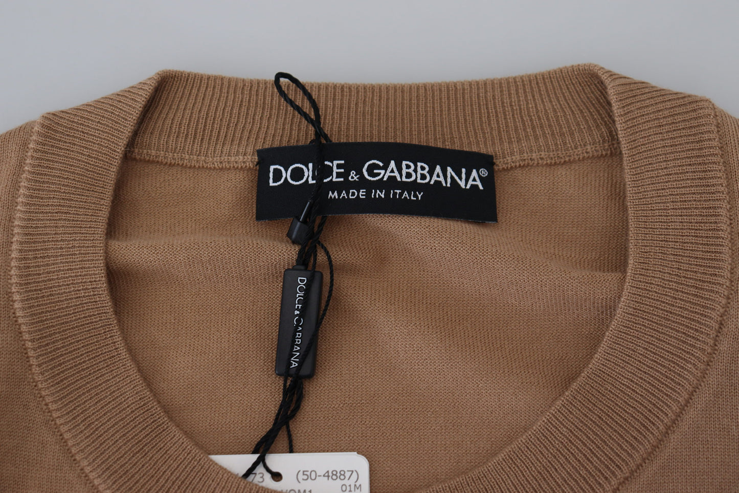 Maglione girocollo in cashmere beige