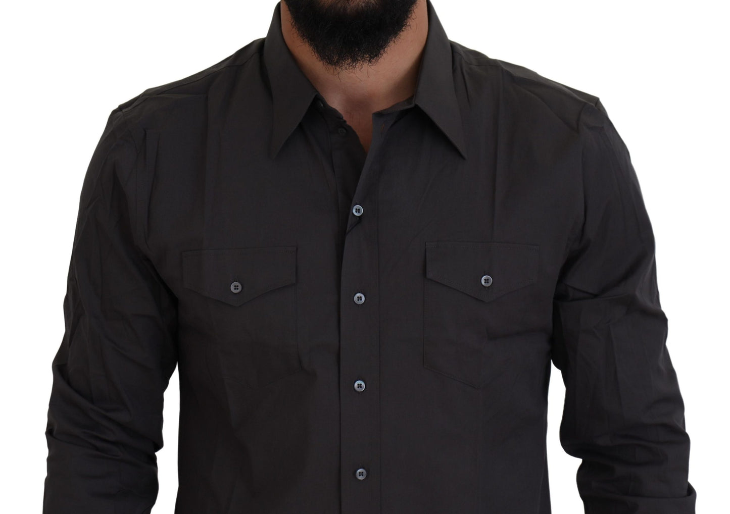 Elegantes, graues Slim Fit-Hemd „Sicilia“