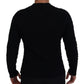 Eleganter schwarzer Pullover aus Wollmischung mit V-Ausschnitt