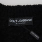Eleganter schwarzer Pullover aus Wollmischung mit V-Ausschnitt