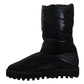 Elegante halbhohe Stiefel aus schwarzem Polyester