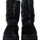 Elegante halbhohe Stiefel aus schwarzem Polyester