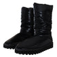 Elegante halbhohe Stiefel aus schwarzem Polyester