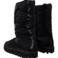 Elegante halbhohe Stiefel aus schwarzem Polyester