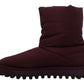 Elegante bordeauxrote Stiefeletten mit halbhohem Schaft