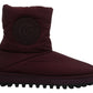 Elegant Bordeaux Mid Calf Boots