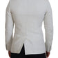 Elegant White Sicilia Single Breasted Blazer