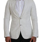 Elegant White Sicilia Single Breasted Blazer