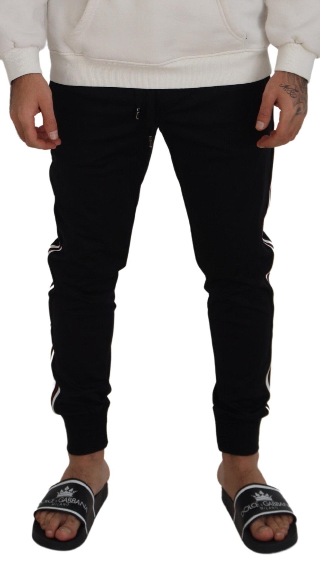 Schicke schwarze Designerhose aus Baumwolle