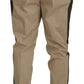 Elegante zweifarbige Stretchhose aus Baumwolle