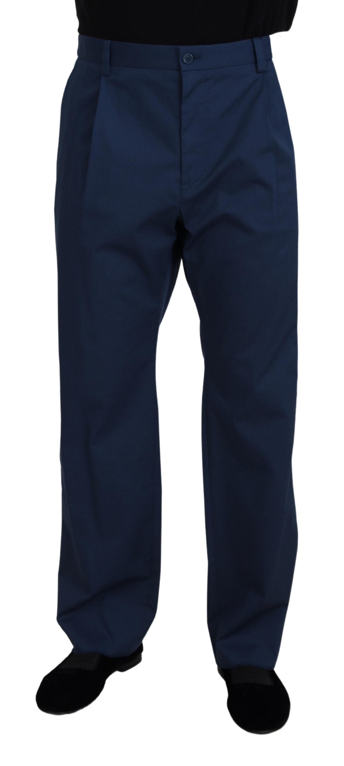 Elegante blaue Baumwoll-Mix-Hose für Herren