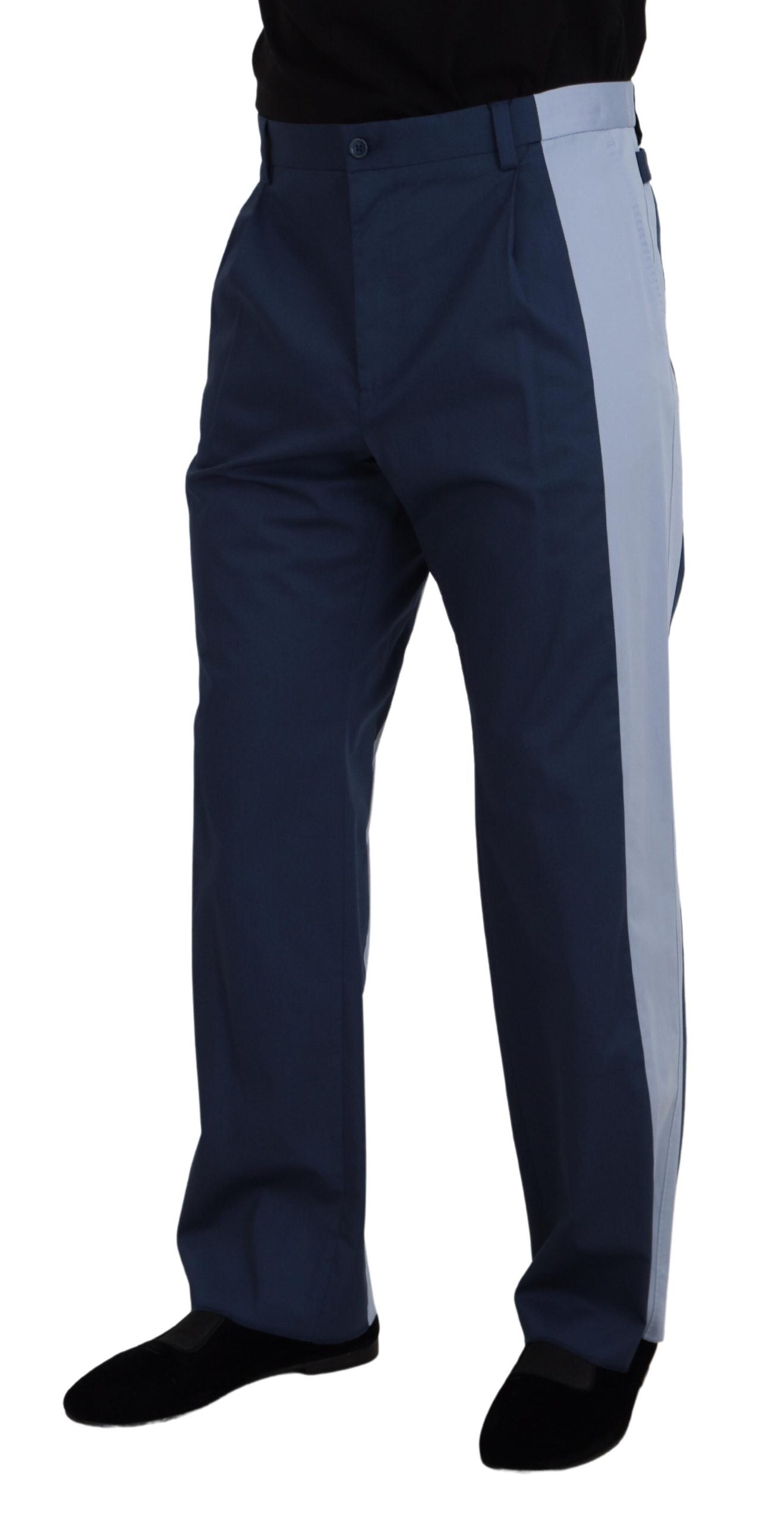 Elegante blaue Baumwoll-Mix-Hose für Herren