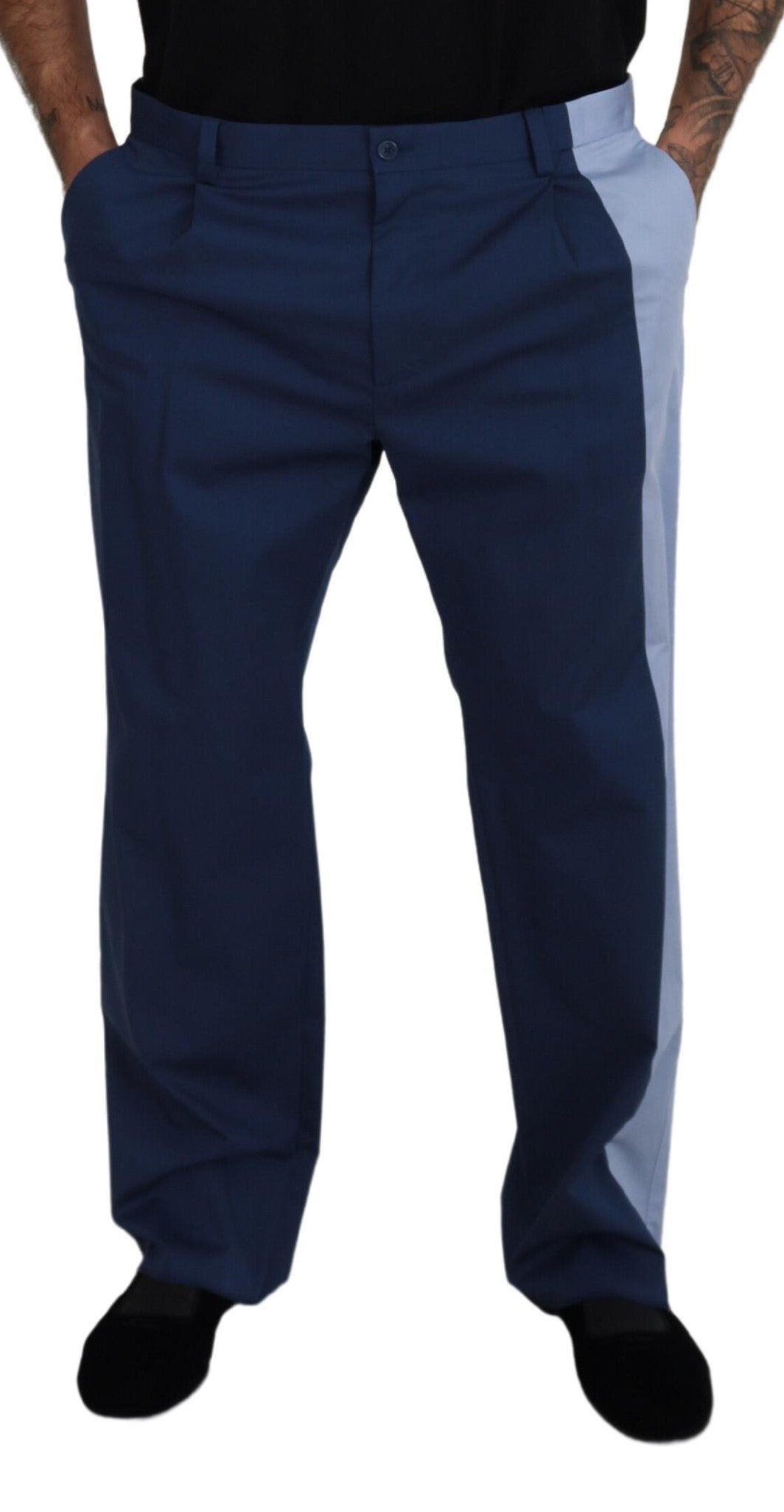 Elegante blaue Baumwoll-Mix-Hose für Herren