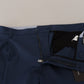Elegante blaue Baumwoll-Mix-Hose für Herren