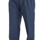 Elegante blaue Hose aus Leinen-Baumwoll-Mischgewebe