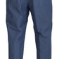 Elegante blaue Hose aus Leinen-Baumwoll-Mischgewebe