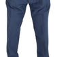 Elegante blaue Hose aus Leinen-Baumwoll-Mischgewebe
