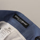 Elegante blaue Hose aus Leinen-Baumwoll-Mischgewebe