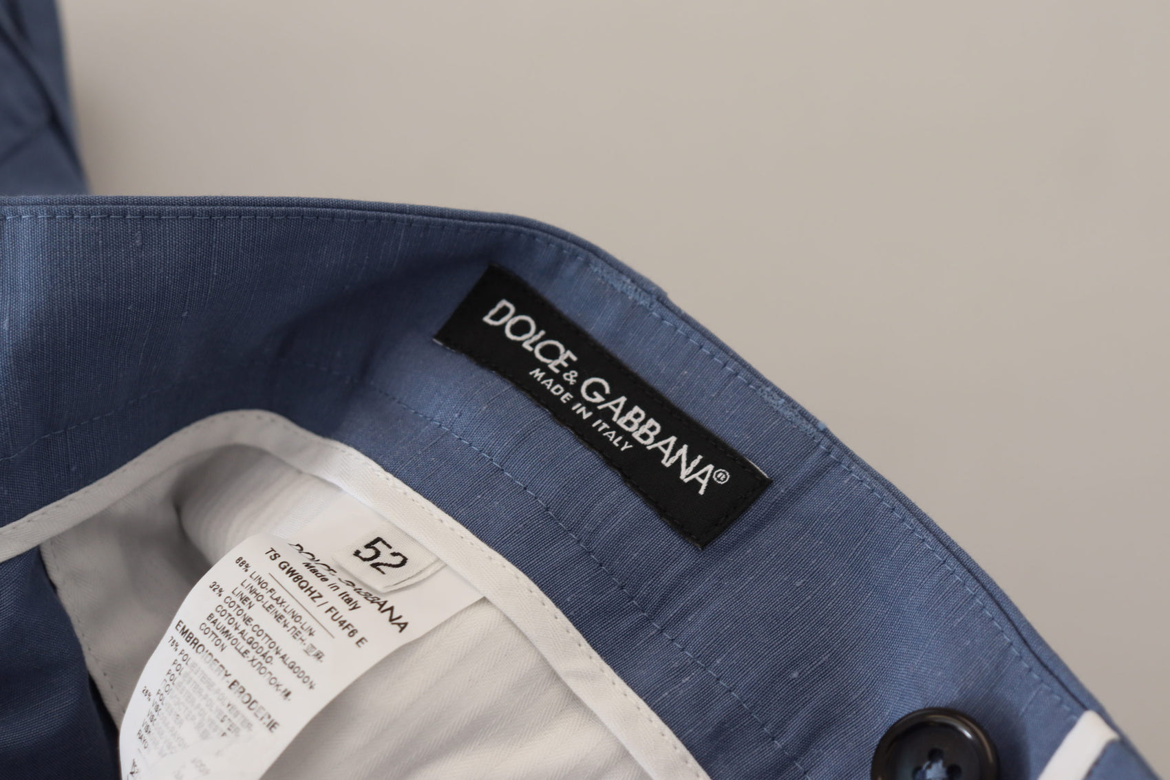 Elegante blaue Hose aus Leinen-Baumwoll-Mischgewebe