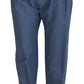 Elegante blaue Leinen-Baumwollhose