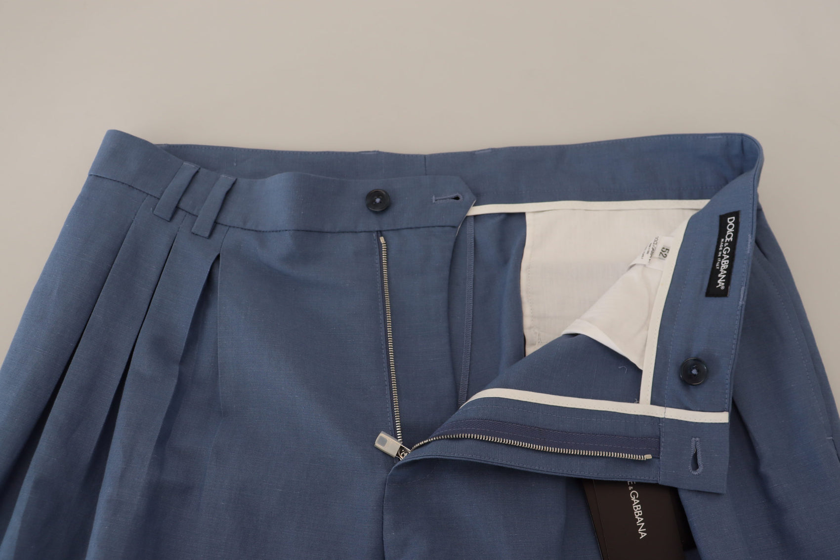 Elegante blaue Leinen-Baumwollhose