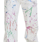 Schicke weiße Jeanshose mit Spritzer-Print