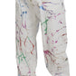Schicke weiße Jeanshose mit Spritzer-Print