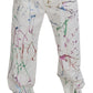 Schicke weiße Jeanshose mit Spritzer-Print