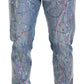 Exquisite Jeanshose mit Farbspritzern