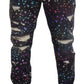 Elegante Jeanshose mit mehrfarbigem Print