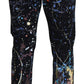 Exquisite Jeanshose mit Farbspritzer-Print